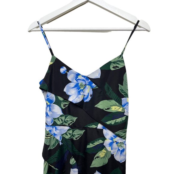 Banana Republic Floral Midi Dress XS Black Blue Boho Resort Style - Picture 4 of 13